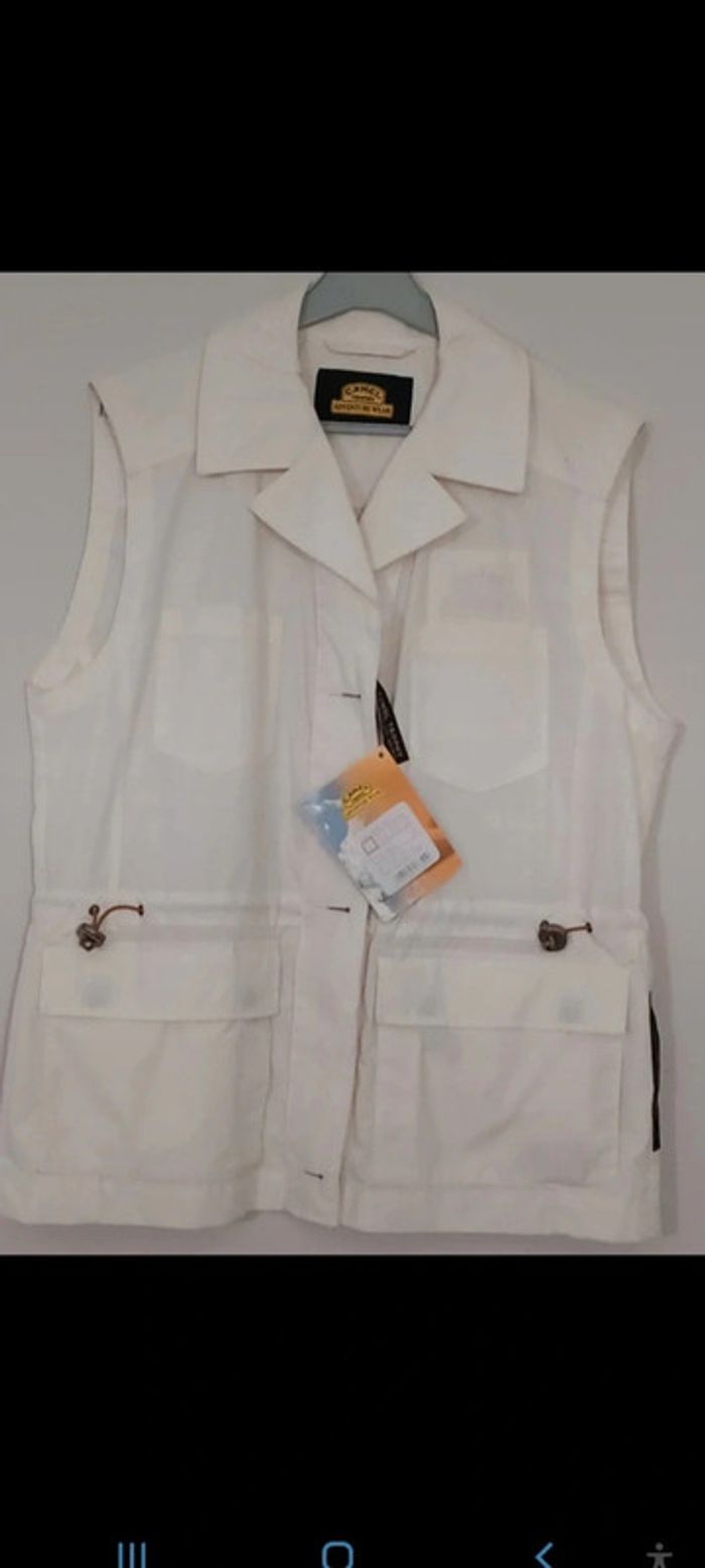Ensemble short et veste sans manches 38/40 neuf camel - photo numéro 4