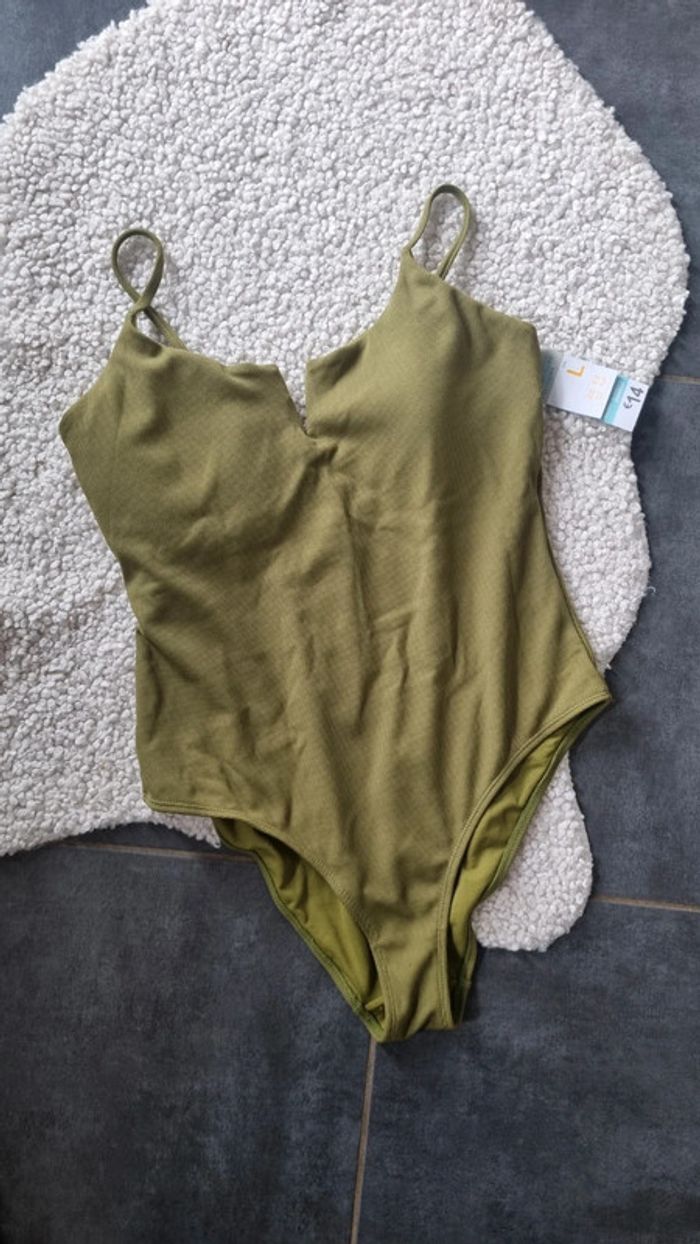 Maillot de bain neuf vert 1 pièce 46 48 xxxl - photo numéro 2