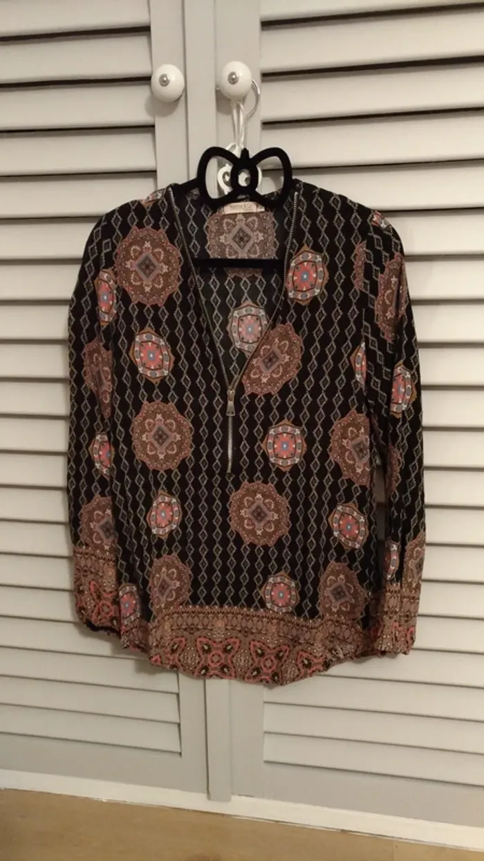 Chemise fermeture éclair décolleté ajustable