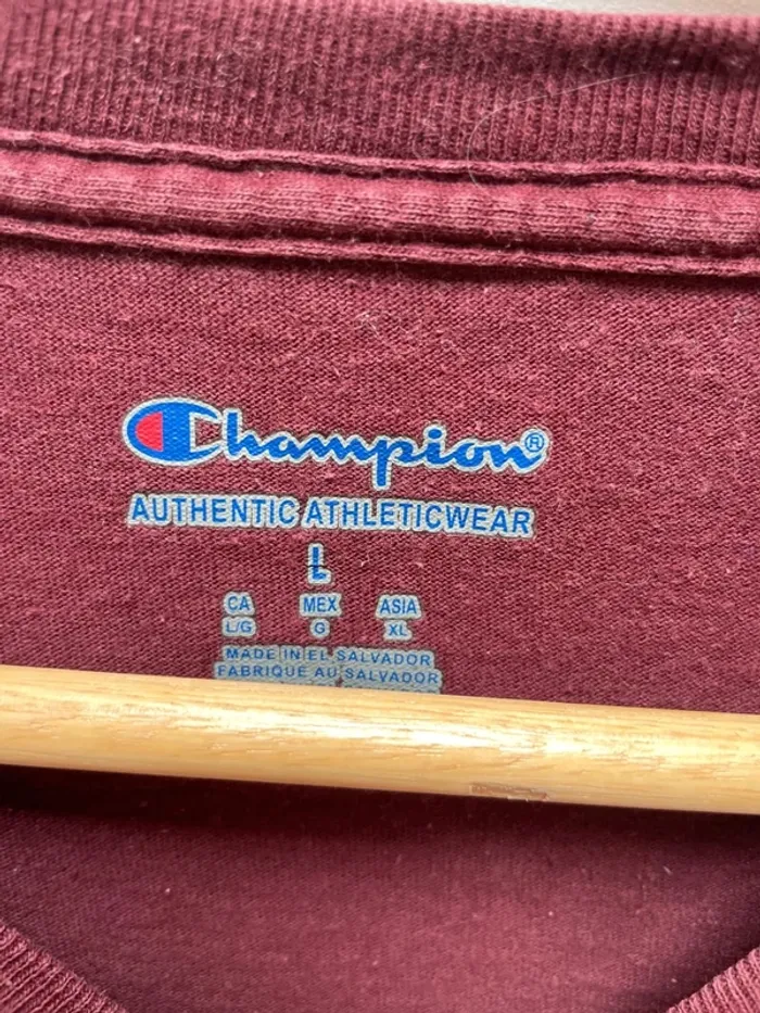 T-shirt burgundy Champion Mens Large - photo numéro 4