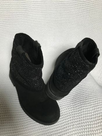 Bottines cuir daim noir 34 KOOKAI