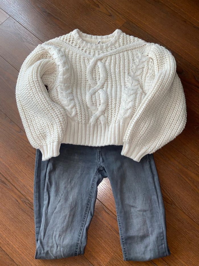 Ensemble pull jean fille