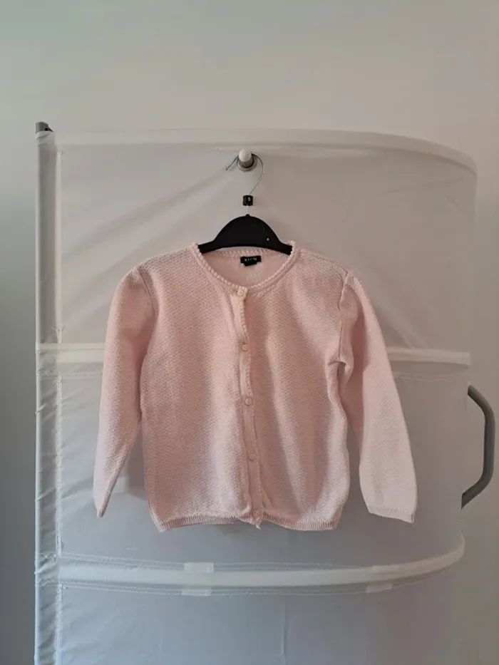 Gilet boutonné rose - photo numéro 4