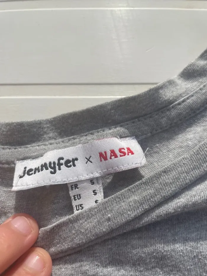 T-shirt NASA gris – style oversize 🌙 - photo numéro 4
