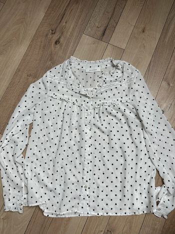 Blouse à petit pois blanc noir Promod taille 36