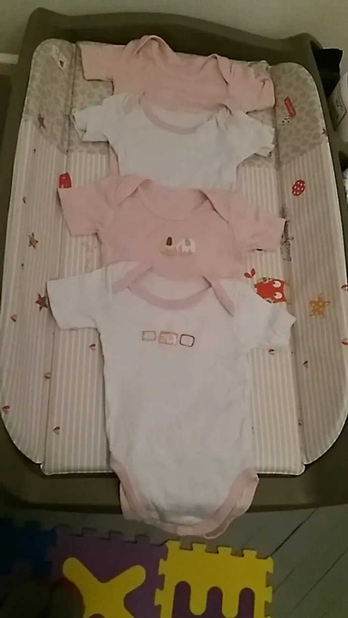 Lot de 4 bodys manches courtes 6 mois - photo numéro 2
