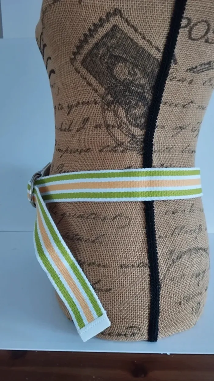 Ceinture ajustable blanche jaune verte mixte - photo numéro 7
