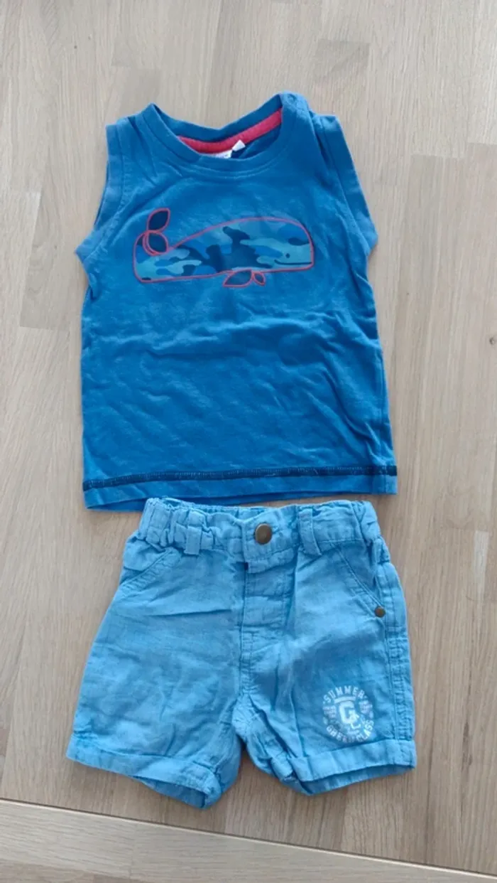 Ensemble short et débardeur pommette 12 mois