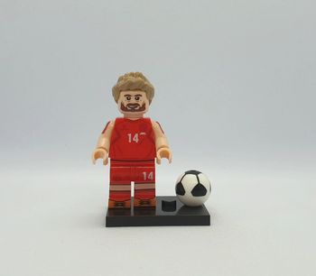 🎽 Figurine Footballeur Coupe du Monde 2022 Équipe du Danemark - Christian Eriksen - (Style Lego) 🎽