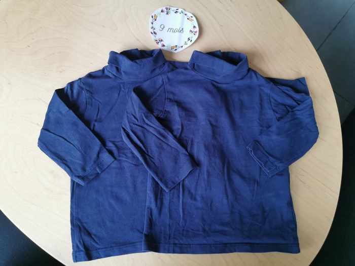 Lot de 2 sous pull marine bébé garçon 6/9mois zara tbe - photo numéro 2