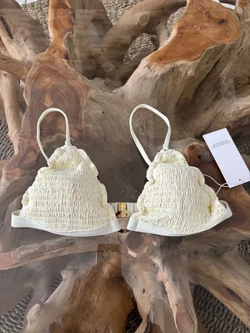 Haut de maillot de bain écru femme Colourful Rebel