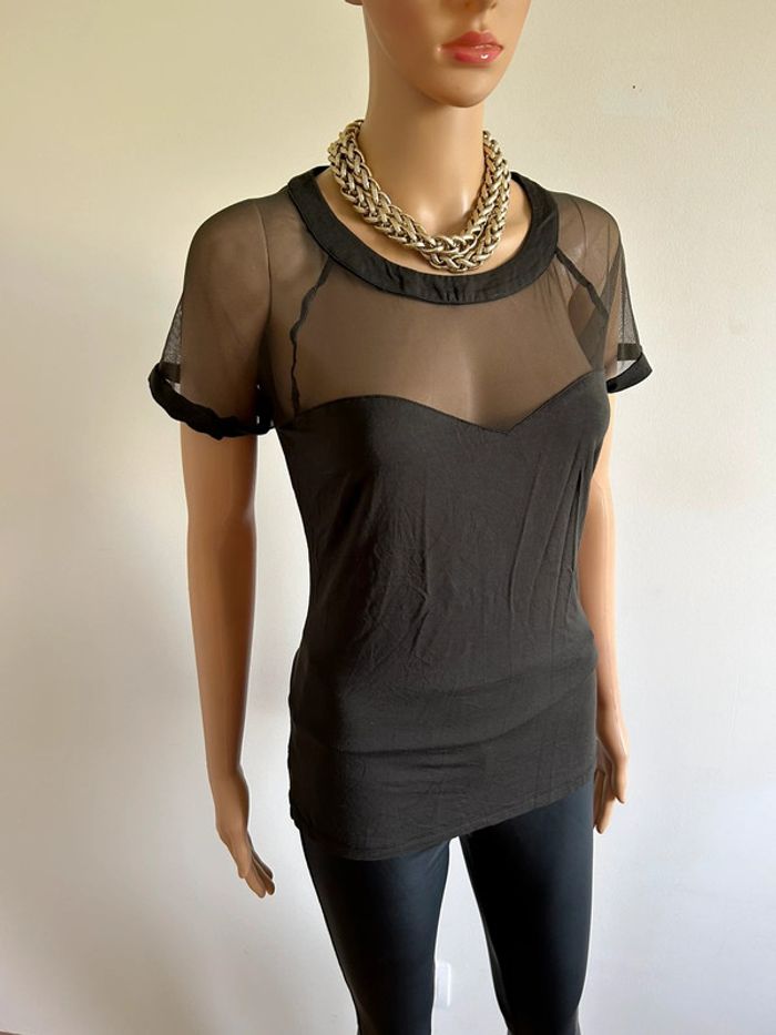 Haut kaki à manches courtes Morgan taille L TBE - photo numéro 2