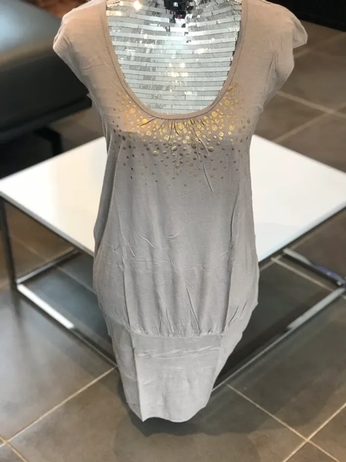 Robe tunique beige