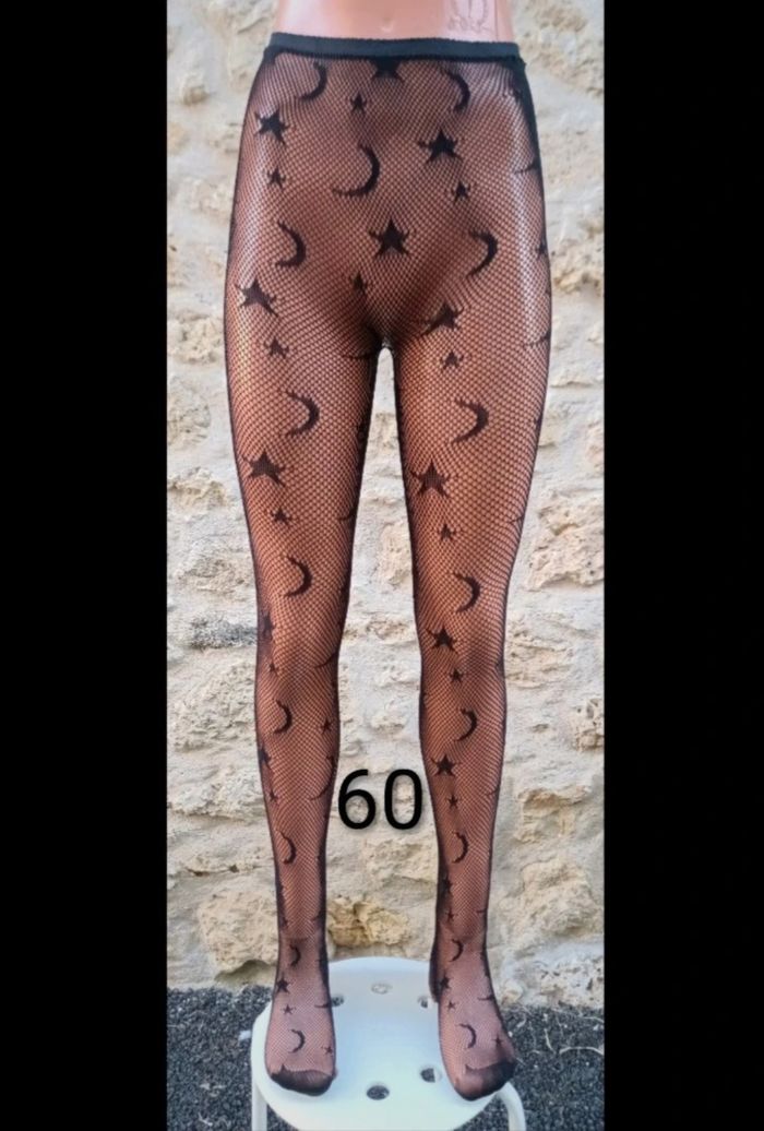 Collant résille motif fantaisie