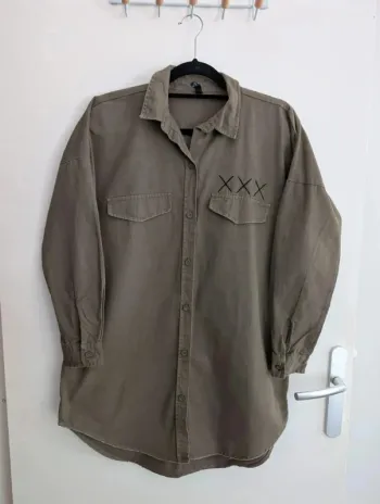 Veste chemise kaki femme avec écriture dos taille S New-Yorker