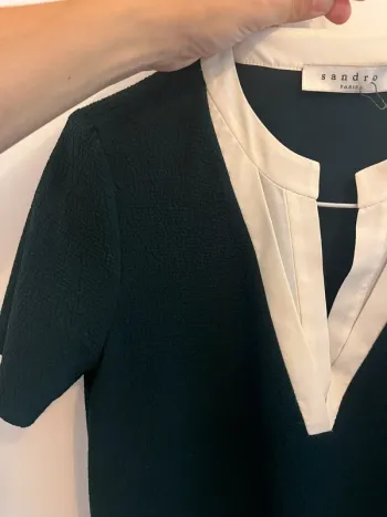 Robe habillée verte foncée avec effet chemisier