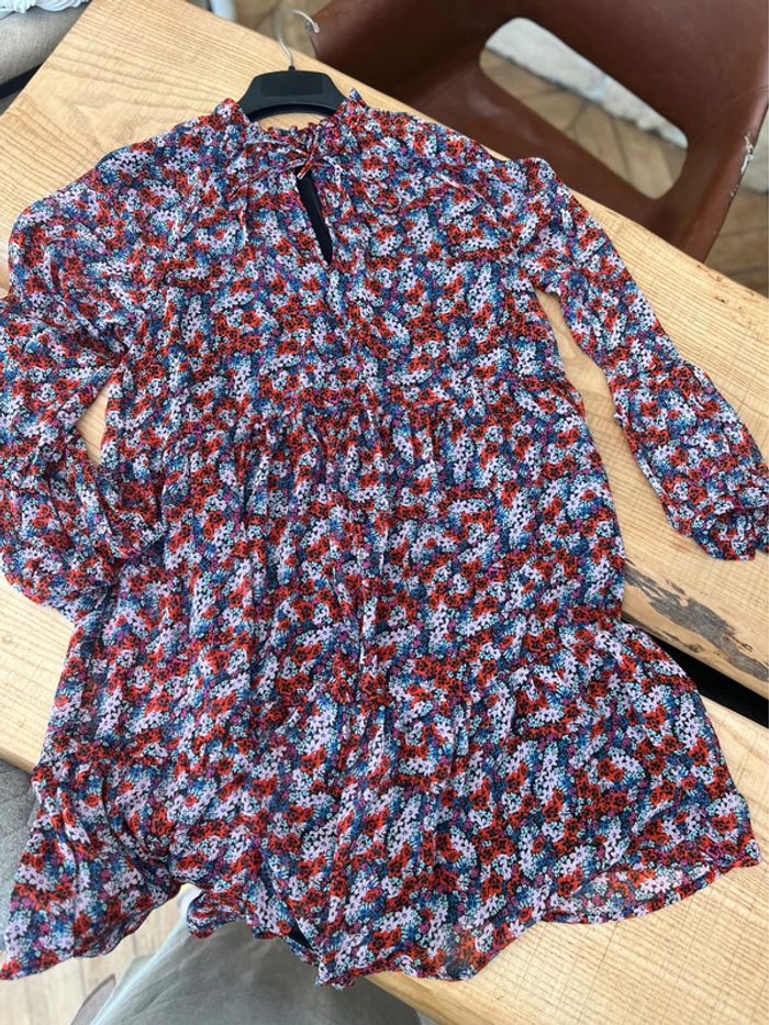 Robe taille M 38 pimkie loose voilage fleurs manches longues - photo numéro 4