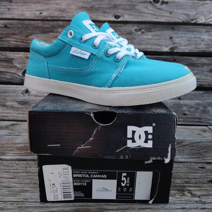 Baskets femmes élégantes rétro toile skate DC Shoes Bristol canvas bleu ciel taille 36 - photo numéro 11