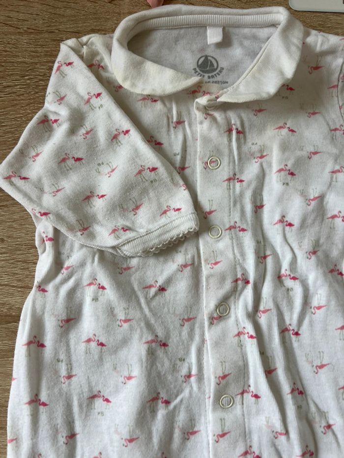 Jolie grenouillère flamants roses Petit Bateau 3 mois TBE - photo numéro 2