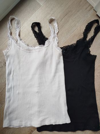 Lot de 2 débardeurs basics côtelés t.36