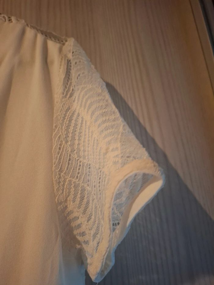 Robe short blanche dos nu manche courte - photo numéro 2
