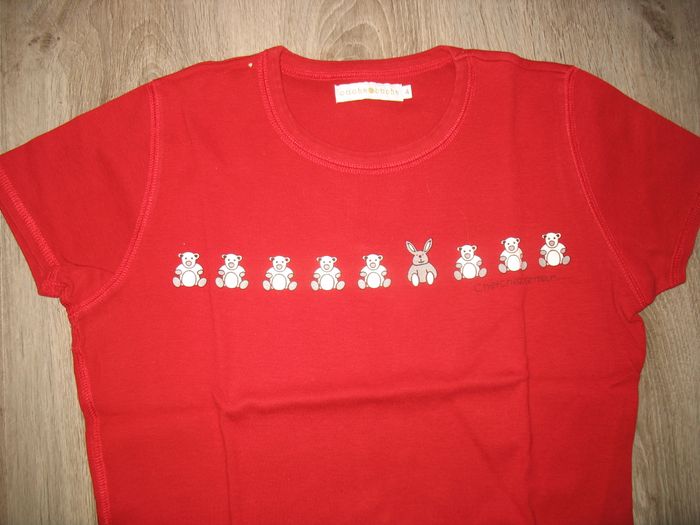 TEE SHIRT MC ROUGE "CACHE CACHE" - TAILLE 38 / 40 - n°06 - photo numéro 3