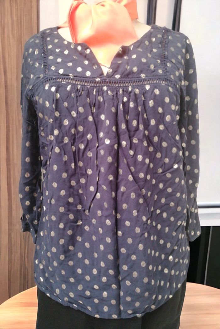 Très belle blouse manche 3/4 petits pois - photo numéro 3