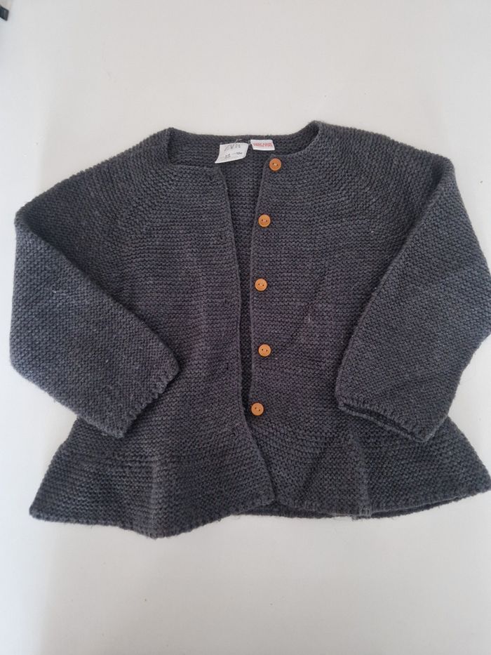 Gilet gris anthracite fille 3/4 ans Zara