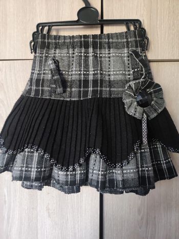 Jupe grise laine motif ecossais 4 ans / Nierha