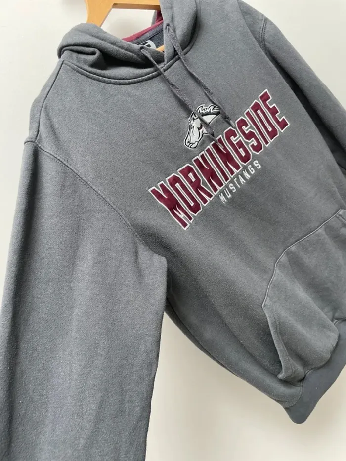 Varsity Grey Hoodie Morningside Mustangs Iowa University Mens S - photo numéro 6