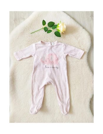 Pyjama grenouillère en velours bébé fille 1 mois