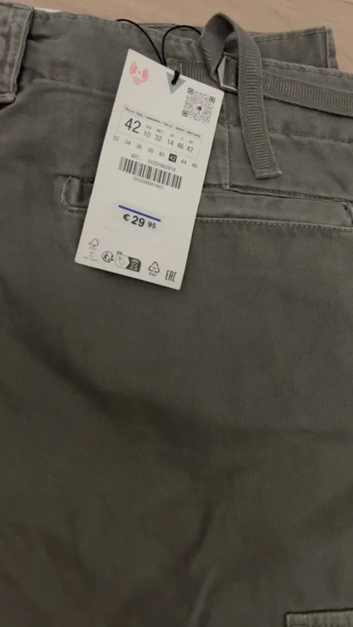 Pantalon cargo gris Zara taille 42 neuf avec étiquette - photo numéro 2