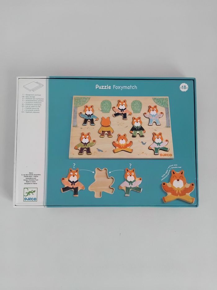 PUZZLE EN BOIS Encastrement Renard Foxymatch Djeco Complet 🦊 - photo numéro 5