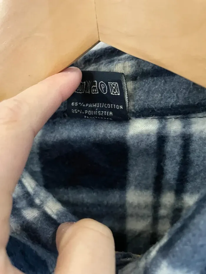 Lumberjack Flannel Plaid Polaire shirt chemise blue white Mens XXL - photo numéro 6