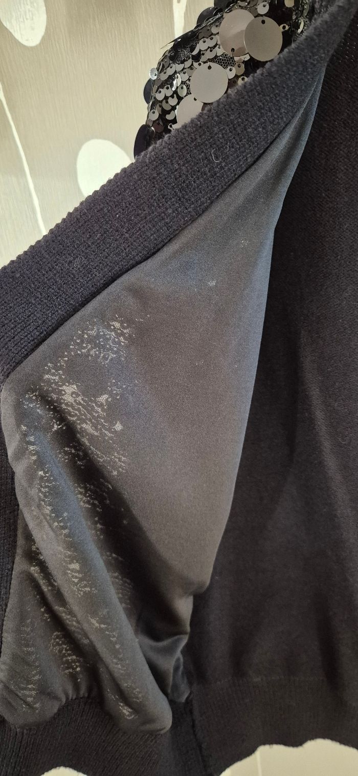 Gilet noir sequins fête - photo numéro 3