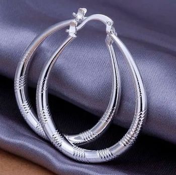 Paire de créoles argent