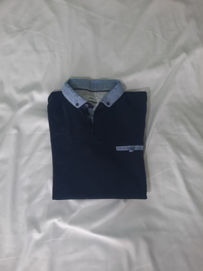 Polo homme Jules marine col contraste - Taille L - photo numéro 1