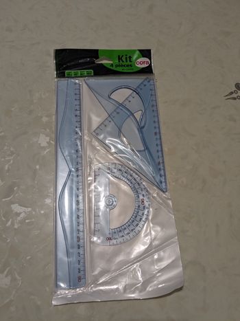Lot de 4 règles de traçage, set géométrie.