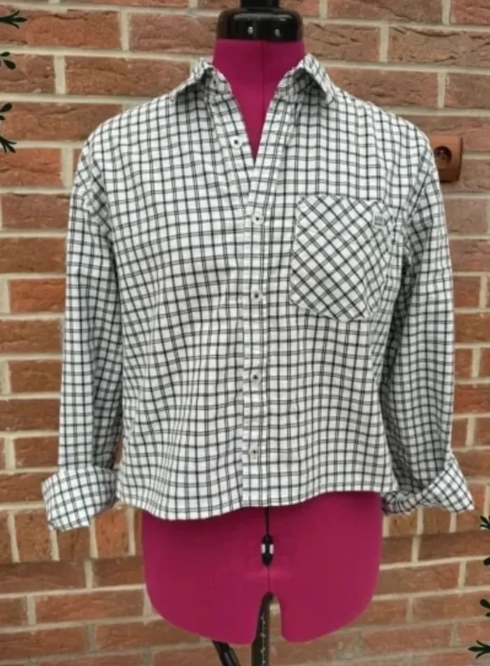 Chemise crop top à carreaux modèle unique bonobo taille M
