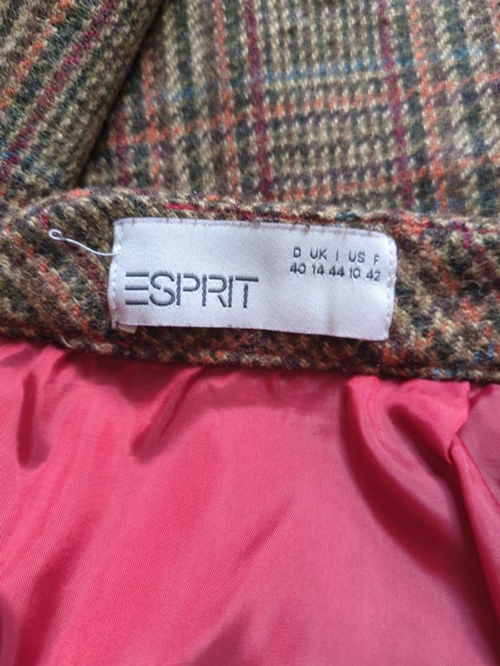 Mini jupe esprit 42 laine écossais tartan marron - photo numéro 5