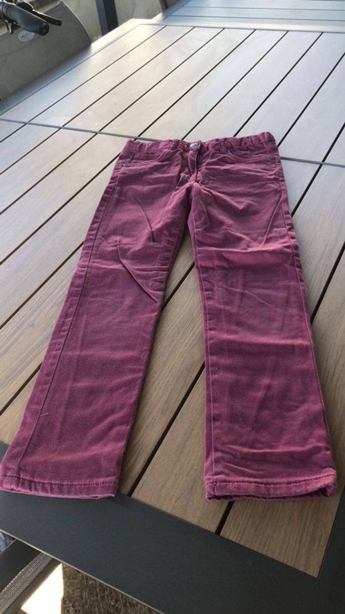 Sergent major jean mauve Lila taille 8 ans