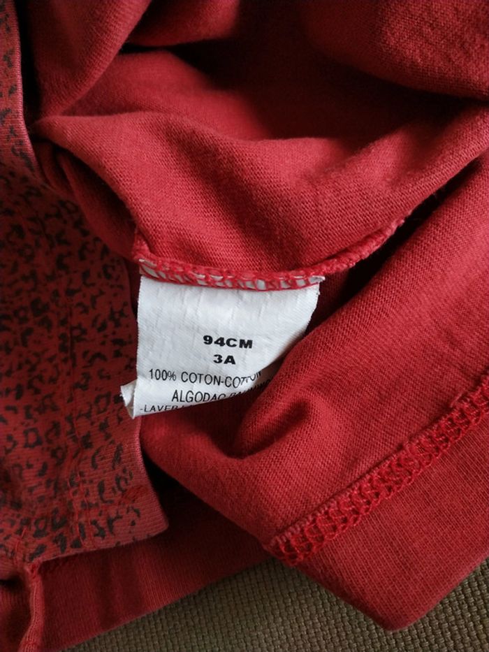 Tee-shirt rouge 3 ans - photo numéro 4