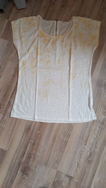 Tee shirt ecru et doré camaieu 38 tbe