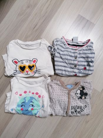 Lot de 4 tshirts manches longues 12 mois