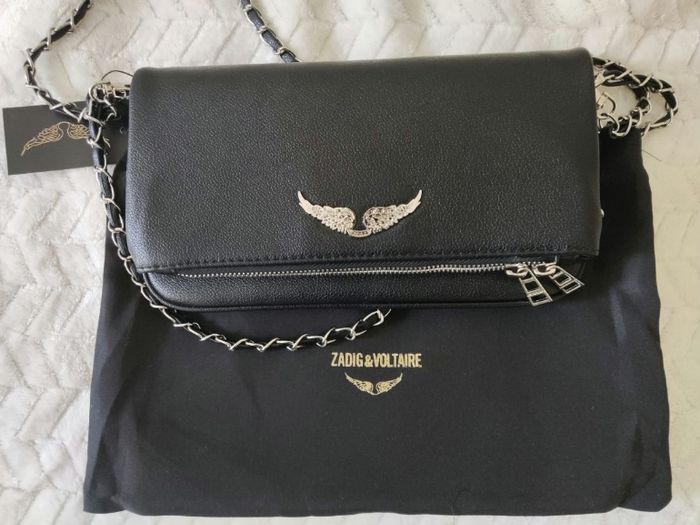 Pochette rock Zadig et Voltaire argenté et noir