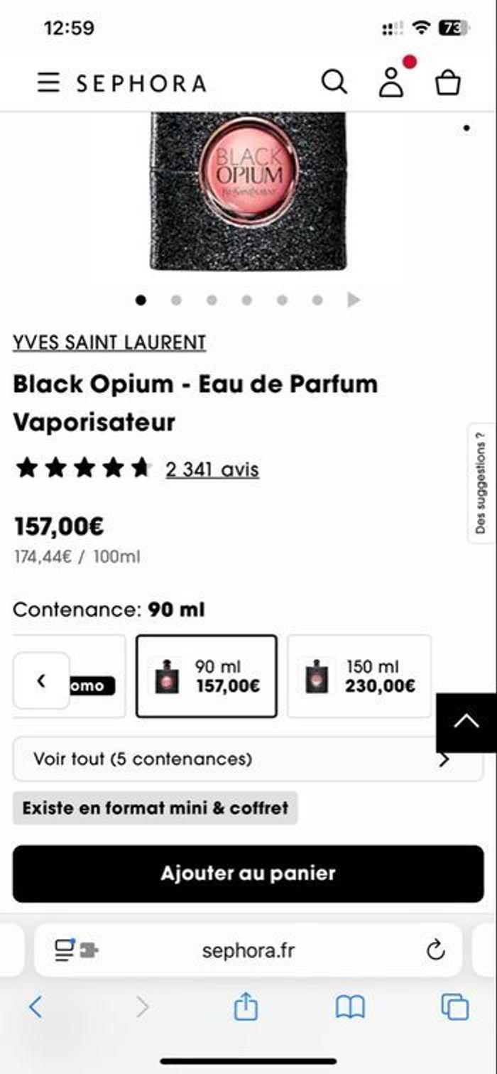 Parfum ysl black opium 90 ml - photo numéro 4