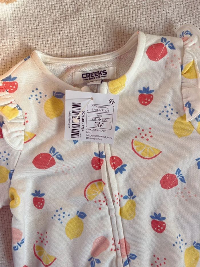 Gilet avec motifs fruits multicolores et volants creeeks neuf - photo numéro 3