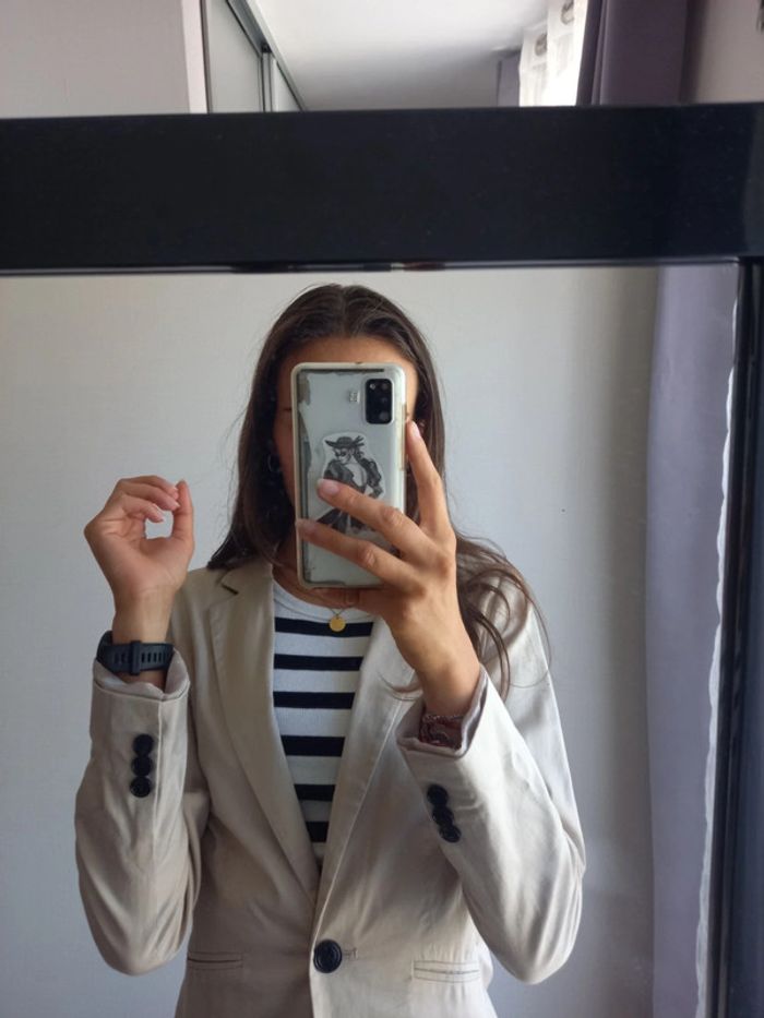 Veste de costume/blazer beige etam - photo numéro 3