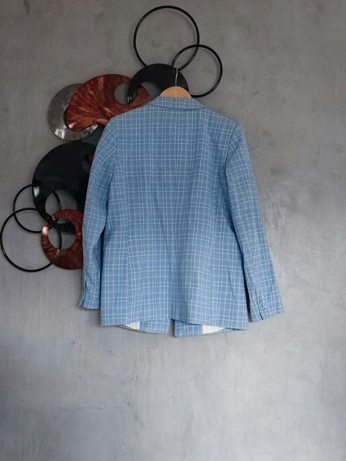 Blazer tartan bleu H&M - photo numéro 2