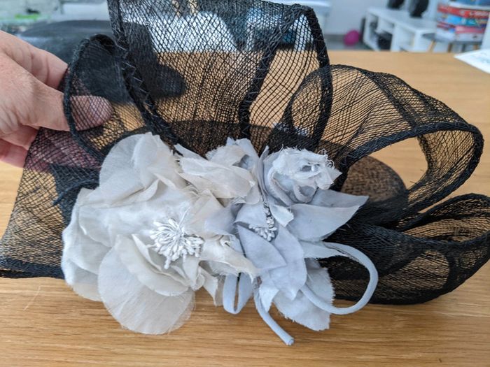 Headband mariage noir et gris